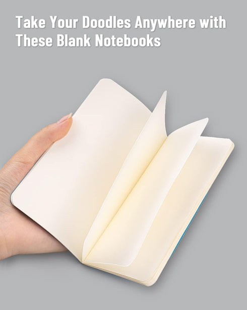 Gwybkq Small Blank Notepads Bulk, 120Pcs Unlined Journals Mini Sketchbooks for Kids, 3.5 x 5.5 Inches