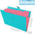 SKYDUE Expanding File Folder with 32 Labels, 5 Pockets A4 Letter Size Accordion Folder Paper Organizer for School and