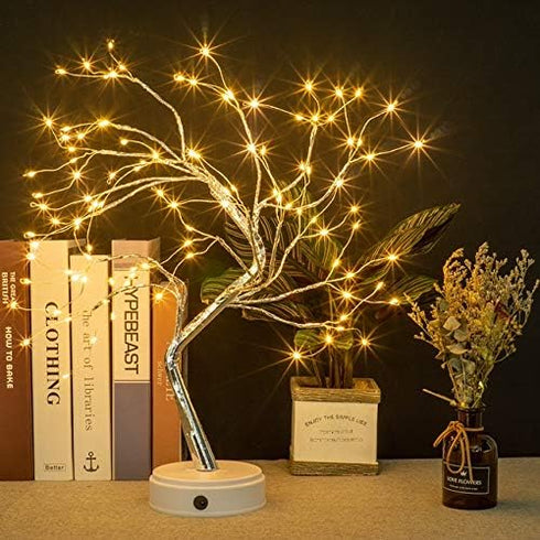 Lake Industries 20" LED Firefly Tree Lights, Bonsai Table Lamp Decoration, USB/Battery Operated with Touch Switch