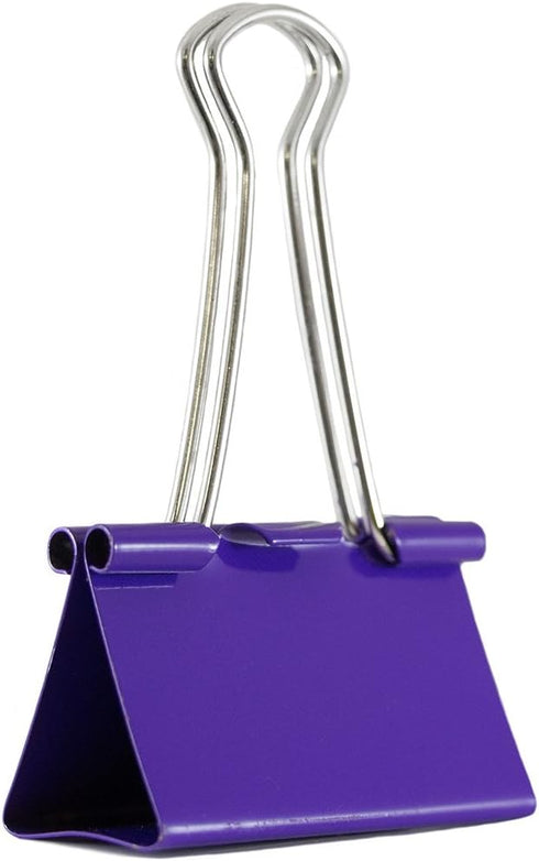 JAM PAPER Colorful Binder Clips, Large, 1 1/2 Inch (41 mm), Purple Binderclips, 12/Pack