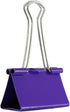 JAM PAPER Colorful Binder Clips, Large, 1 1/2 Inch (41 mm), Purple Binderclips, 12/Pack