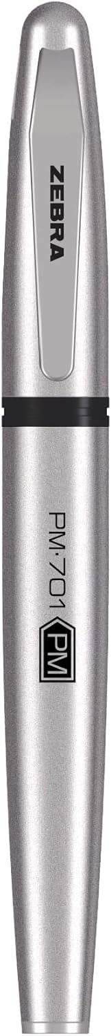 Zebra Pen PM-701 Permanent Marker, Fine Bullet Tip, Black Ink, Refillable, Stainless Steel Barrel, 1-Pack