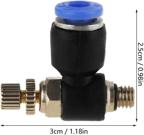 20Pcs OD 4mm Tube M5 Push to Connect Fittings - Pneumatic Air Flow Speed Control Valve