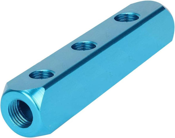 Beduan 1/4" 3 Way 6 Port Aluminum Air Hose Inline Manifold Block Splitter