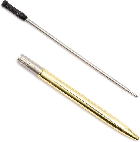 Juvale Gold Ballpoint Pens, Pack of 12, 1 mm Medium Point, Black Ink, Metal Twist-Action Design for Wedding Guest Book