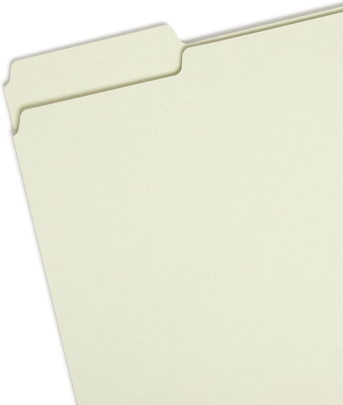 Smead Pressboard File Folder, Letter Size, 1/3-Cut Tab, 1" Expansion, Gray/Green, 25 per Box (13230)