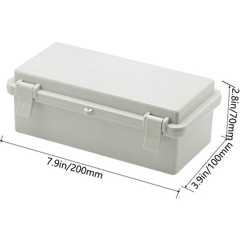 Zulkit Junction Box, ABS Plastic Dustproof Waterproof IP65 Electrical Boxes with 2 Cable Glands, 7.9 x 3.9 x 2.8 inch