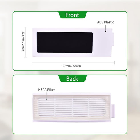 Neutop Replacement Filter Sets Parts Compatible with Ecovacs Deebot T20 OMNI, T20, T20 Max, T20 Pro, Robot Vacuum Accessories, 12-Pack.