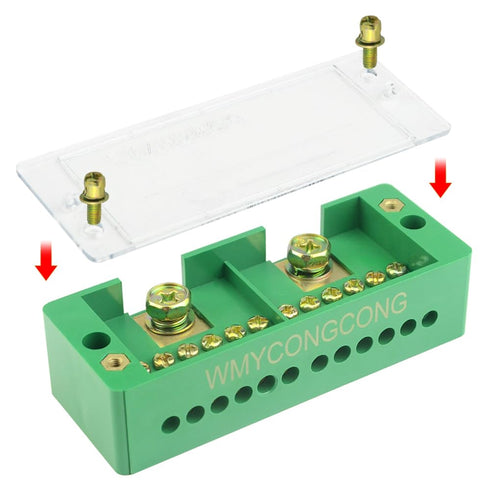 WMYCONGCONG 660V 30A Single Phase Metering Box, 2 Inlet 12 Outlet Power Distribution Terminal Block