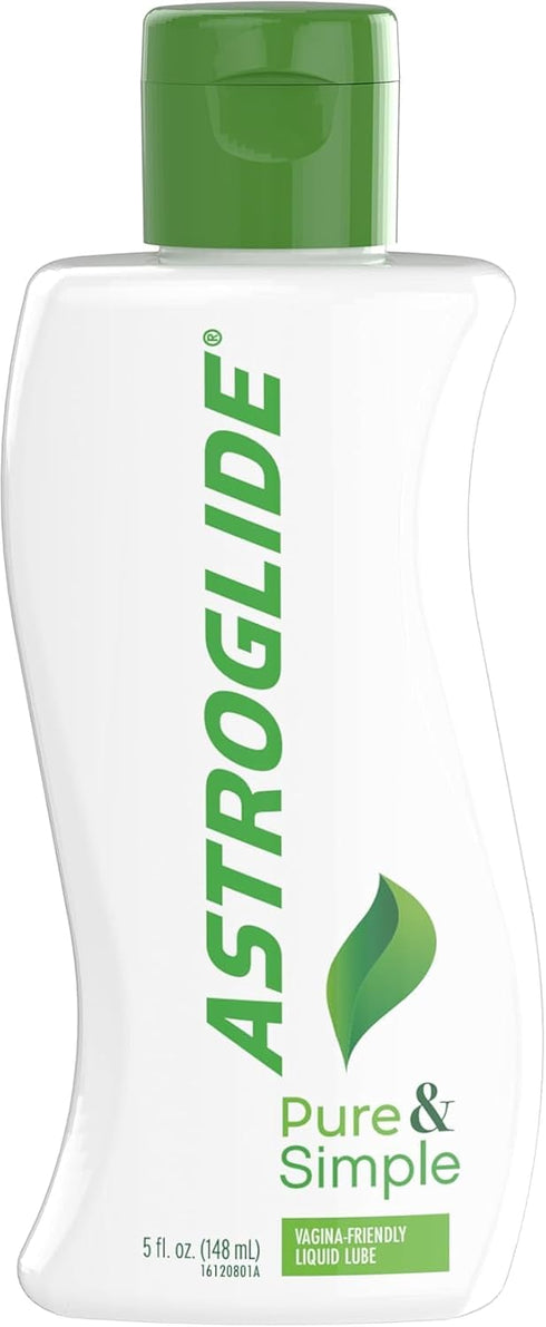Astroglide Pure & Simple Personal Lubricant (5oz), 100% Naturally Derived Water-Based Sex