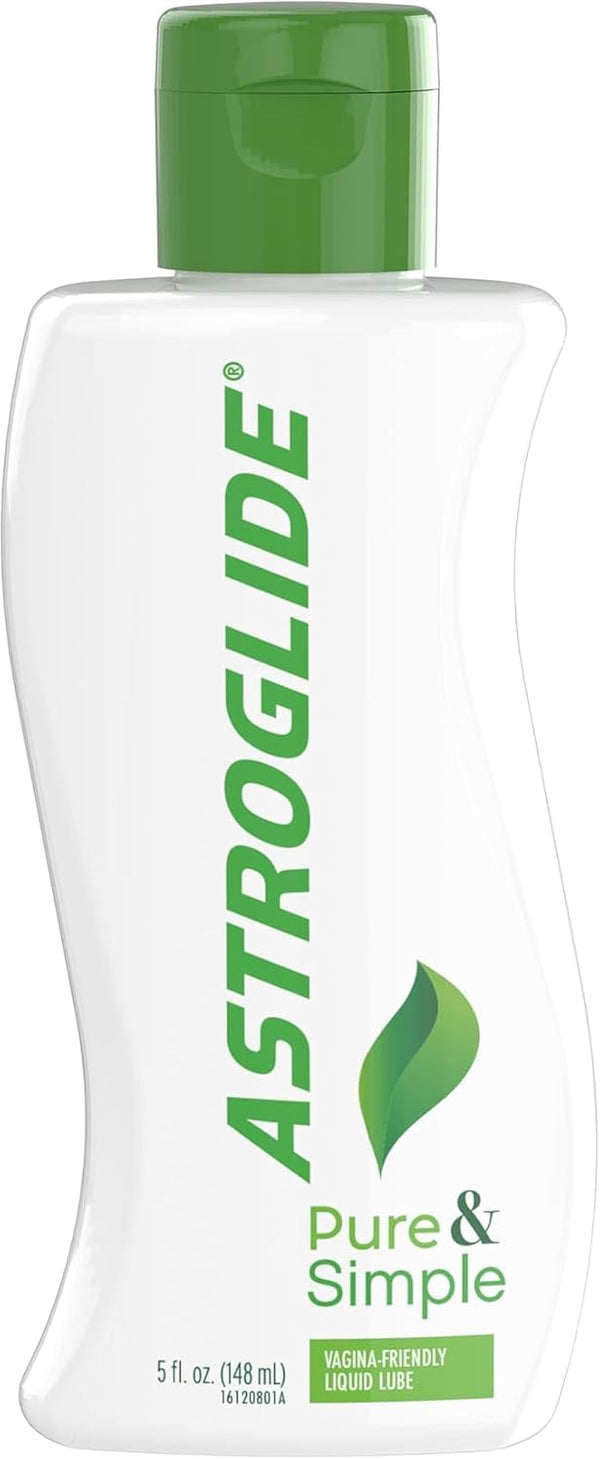 Astroglide Pure & Simple Personal Lubricant (5oz), 100% Naturally Derived Water-Based Sex