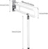 D-GROEE 24.4 Inch Foldable Toilet Grab Bar, Wall-Mounted Bathroom Safety Rail with Anti-Slip Design, Flip-Up Armrests
