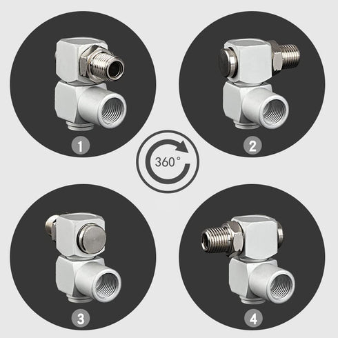 Air Tool Swivel Fitting 4Pcs 1/4 Inch NPT Industrial Swivel 360 Degree Swivel Air Hose Connector Portable Air Tool Adapter by Astylway