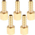 LTWFITTING Brass Coupler Fitting - 1/4-Inch Hose Barb x 1/8-Inch Female NPT Fuel Water (Pack of 5)
