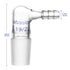 Glass 90 Degree Vacuum/Gas Adapter, Borosilicate Glass Bent Inlet with 19/22 Inner Joint for Lab Supply