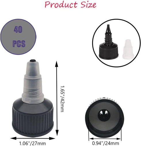 Wzttdm 40 24/410 0.115 Pcs Natural Twist Bottle Caps - Squeeze Bottle Replacement Caps with Orifice Hole