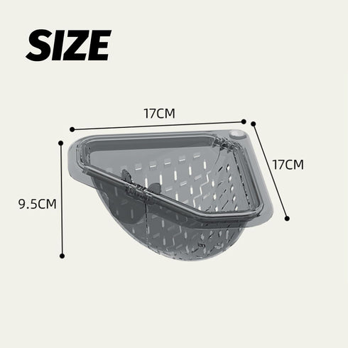 6.69" (2Pcs) Magnetic Corner Sink Strainer Basket with Twist-Open Bottom, Magnetic Triangle Sink Strainer for Food