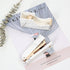 MEI YI TIAN White Marble Texture Desktop Adhesive Tape Dispenser - Gold Tone Metal Core Holder