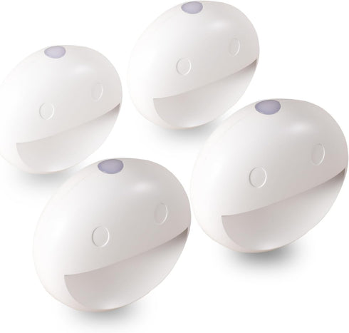 4 Pack 4800-5200K VAVOFO Plug in Night Light with Dusk to Dawn Sensor, Smiley Face LED Night Lights, Daylight White