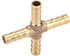 5pcs Brass Cross Fitting - 4 Way Brass Hose Barb Connector Joint for Air, Water, Oil, Gas, Fuel (6mm)