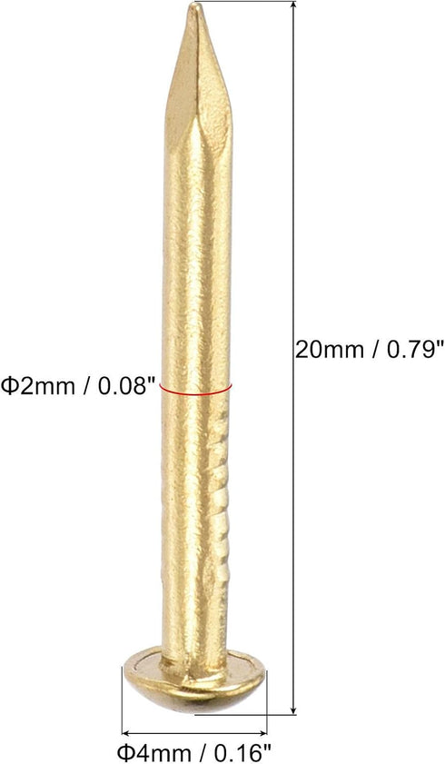 uxcell Small Tiny Hardware Brass Nails, 2mmx20mm(DxL) for DIY Wooden Boxes Accessories, 60pcs