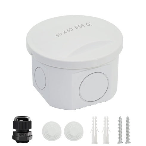 LeMotech Junction Box with Reserved Holes, ABS Plastic Electrical Box, IP55 Waterproof Dustproof Project Enclosure
