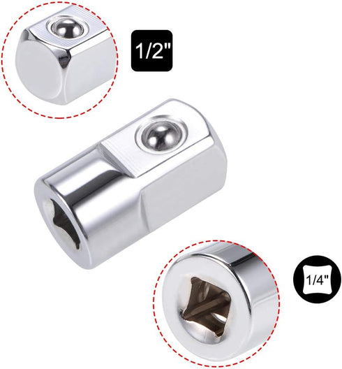 uxcell 1/4 Inch Drive (F) x 1/2 Inch (M) Socket Adapter, Female to Male