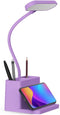 AXX Cute Purple Desk Lamp, Rechargeable Study Table Light for Home Office,