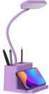 AXX Cute Purple Desk Lamp, Rechargeable Study Table Light for Home Office,