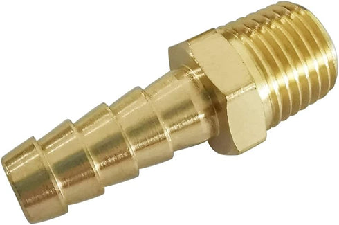 Avanty Brass Hose Barb Fitting, 1/8" Barbed x 1/4" NPT Male Adapter Connector, Pack of 2