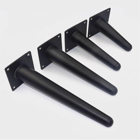 HZEPDVT 4 Pieces(12cm) Matte Black Straight Cone Bedside Table heightened Foot pad Sofa Foot Coffee Table Foot Bathroom