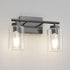 Aipsun 2 Light Matte Black Vanity Light Vintage Wall Sconces Lighting, Industrial