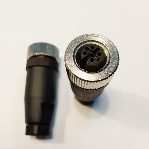 2Pcs M12 4 Pin Female Connector, 12mm A Code Industrial Circular Connector, IP67 250V 4A AC/DC