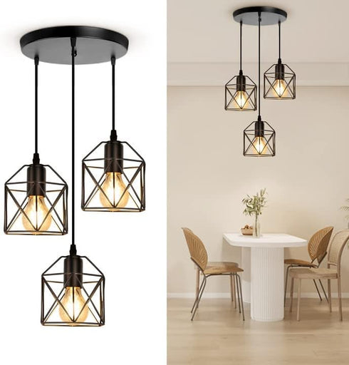 CANMEIJIA 3-Light Pendant Light Fixtures, Farmhouse Kitchen Island Light Fixture, Industrial Hanging