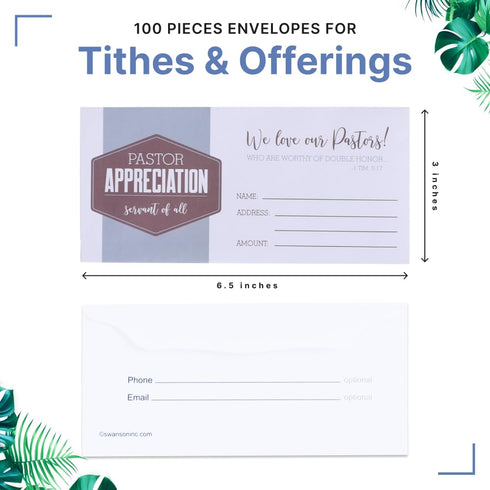 Church Offering Envelopes - Cash Envelopes for Tithes and Offering - Pack of 100 for Pastor Appreciation