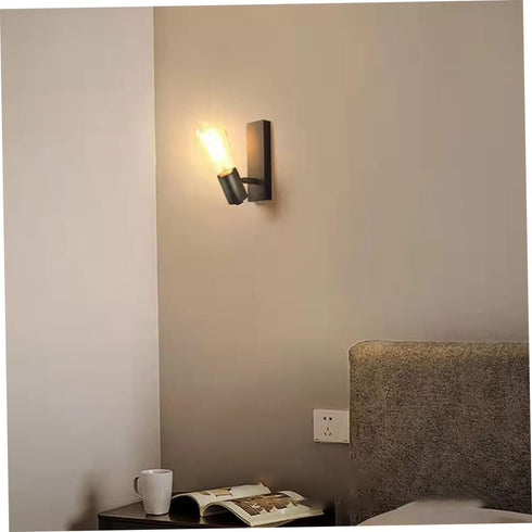 VALICLUD Retro Iron Wall Lamp Simple Wall Sconce Fixture for Living Bedroom Hallway Construction for Warm Ambient