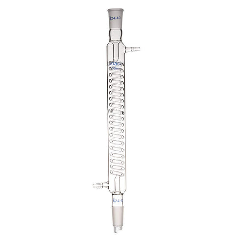 Borosilicate Glass Graham Condenser with 24/40 Joint, 300mm Jacket Length, Lab Glass Condenser