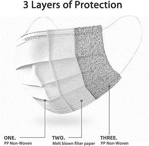 PURE GEM Premium Pack of 3-Ply Disposable Kids Face Masks for Boys and Girls, Bulk Pack for School Use