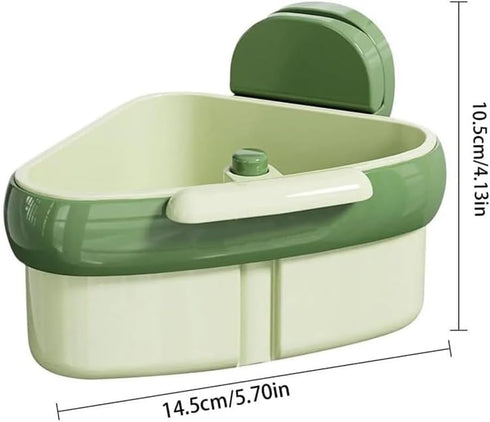 Generic Bathroom(1pcs) Suction Cup Sink Strainer Corner Rack, Corner Sink Strainer, Automatic Dumping Triangular Sinks