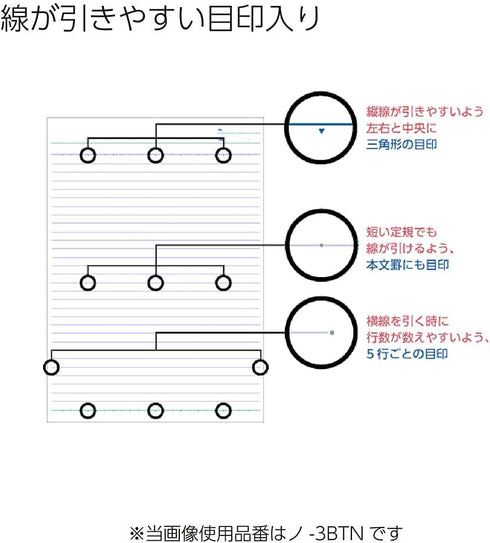 Kokuyo Campus Loose Leaf Paper for Binders, B5, 6mm Dotted Ruled, 100 Sheets, 36 Lines, pH Neutral, Japan Import