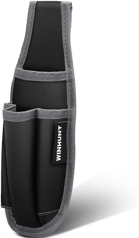 Tool Belt, 4 Pockets Tool Pouch for Tool Organization, with Metal Belt Clip Attachment, for Craftsmen, Electrician, Gardener, for Electric Pen, Screwdriver, Pliers, 20x10cm by winhunt