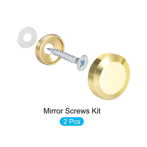 METALLIXITY Mirror Screws (25mm/0.98") 2Pcs, Decorative Brass Polished Cover Cap Nails