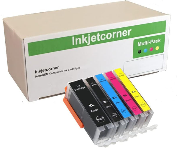 Inkjetcorner Compatible Ink Cartridges for MX920 MG5620 MG6620 (5 Pack: 1 Large Black, 1 Small Black, 1 Cyan, 1