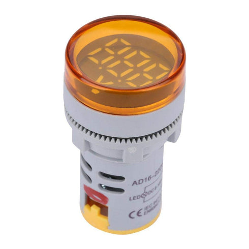 YWBL-WH DC Voltage Display, Digital LED Voltmeter 6-100V Monitor Round Lamp Tester Indicator Light Panel