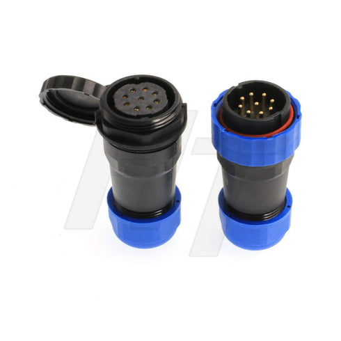 HangTon HE29 9 Pin Power Connector, Waterproof IP68 Circular Male Female Wire Cable Plug for Industrial Use