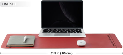 Dual Sided Leather Desk Mat, Waterproof Desk Pad for Office and Home, Large Mouse Pad and Desk Mats - Red+Yellow