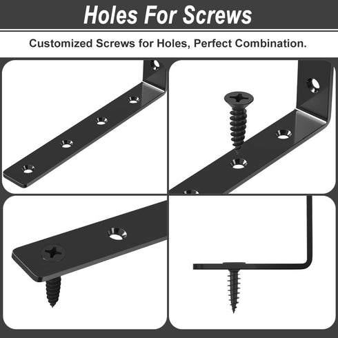 8 Pack 5" 3" LuckIn Shelf Bracket, x L Brackets for Shelves, Heavy Duty Stainless Steel Angle Bracket Corner Brace
