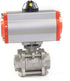 YUASDUU 1/2" Pneumatic Air Actuated Ball Valve, 3-Piece Single-Acting Pneumatic Ball Valve DN15