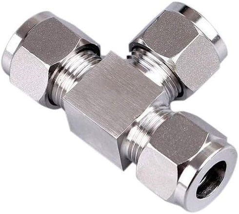 Beduan Pneumatic Stainless Steel 3/8” Compression Fittings Tee Let-Lok Adapter
