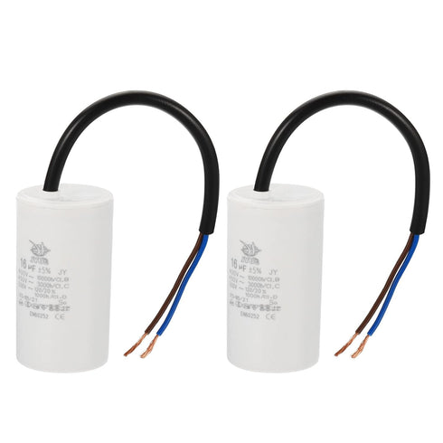 PATIKIL CBB60 16uf Running Capacitor, 2Pcs AC 450V 2 Wires for Water Pumps, Washing Machines, 72x40mm
